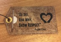Fujio Cho "Go See, Ask Why, Show Respect" Eco-Friendly Recycled Banana Tree Paper Luggage Tag